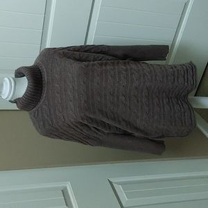 Suzanne's by Picadilly luxurious dark brown cable knit buttons pullover